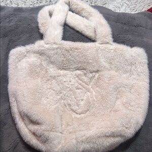 Victory secret Luxurious Cream Faux Fur Tote Bag